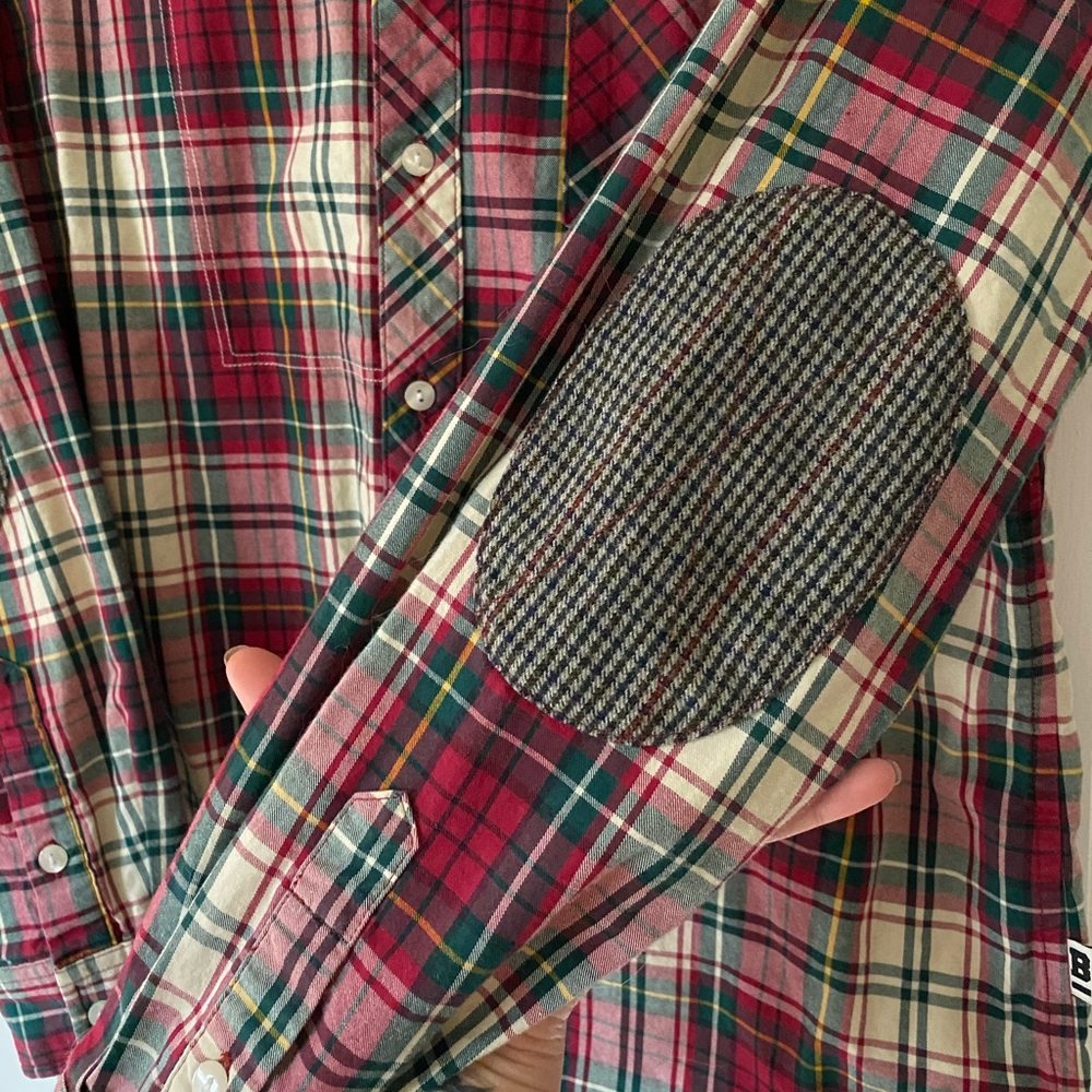 Bodega Elbow Patch Plaid Button-Up - image 2